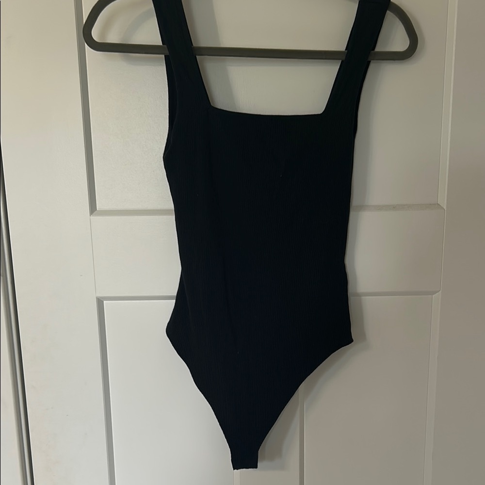Topshop Black Ribbed Bodysuit